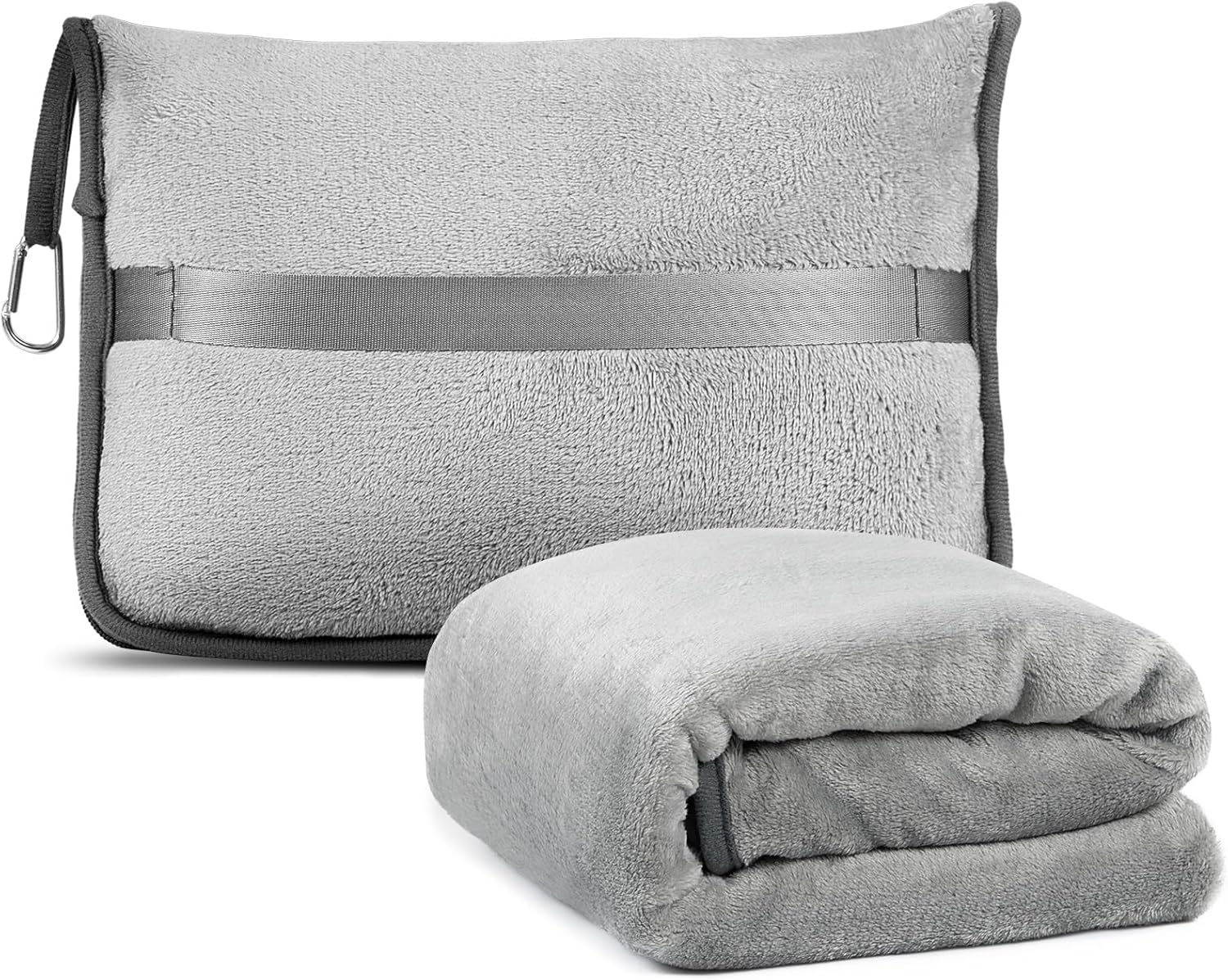 Travel Blanket and Pillow Set, 2in1 Blanket with Soft Pillowcase