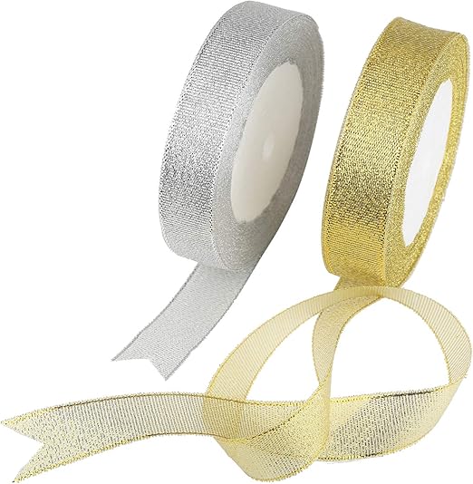 2 Pezzi Nastri in Organza Nastro Regalo Bianco Nastro Decorativo Bianco