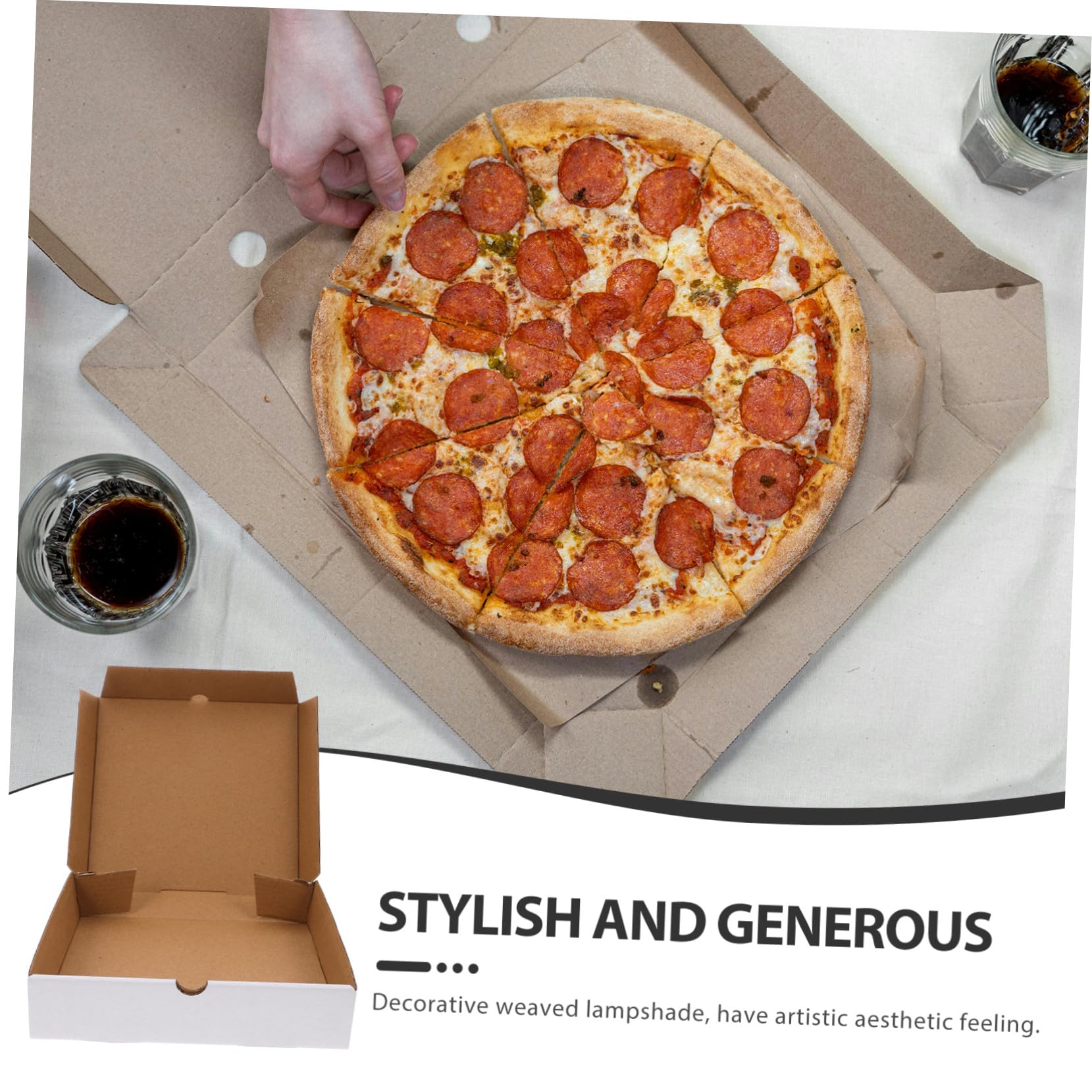 STOBAZA 30 pezzi Scatole Pizza in Carta Kraft Bianca Contenitori Ondulati per Cibo da Asporto Scatole Resistenti e Riciclabili per Pizza Dolci e Biscotti Conservazione