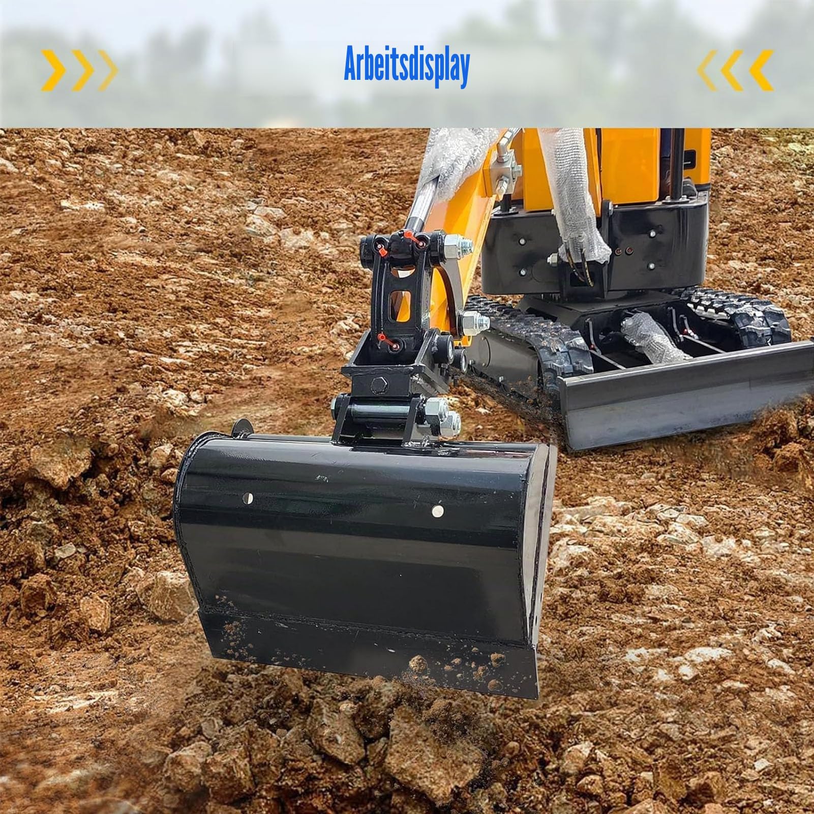 Grabenräumlöffel 500 mm ohne Zähne – für Minibagger 1–2 t | Aufnahmebreite 90 mm, Lochabstand 90 mm, 2 Bolzen Ø25 mm, verschleißfester Manganstahl, für Sand Erde Planieren und Räumen