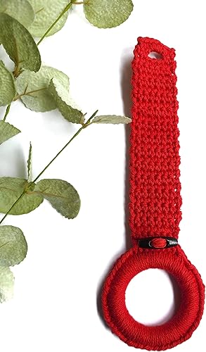 Vista 10 de Hanging Kitchen towels ring - Towel holder for kitchen towels with hanging loop - Kitchen towel hanger unique House Warming Gift (Orange)