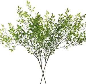 Branche de bambou artificielle Dremisland de 43,3 po, 2 pièces de tiges vertes artificielles, plantes de bambou porte-bonheur, buissons artificiels verts pour la décoration de la maison, du mariage et du jardin (Vert)