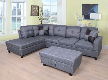 Beverly Fine Furniture Sectional Sofa Set, Gray