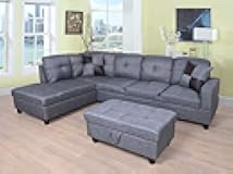 Beverly Fine Furniture Sectional Sofa Set, Gray