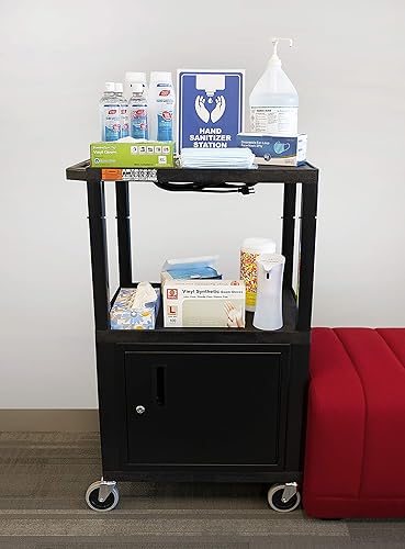 Miniatura 3 de H Wilson WT42C2E - Carrito de 3 estantes con armario tuffy 42 color negro