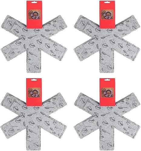 Juego de 12 protectores de ollas y sartenes protectores de utensilios de cocina, almohadillas divisoras para evitar arañazos, separar y dañar, 3