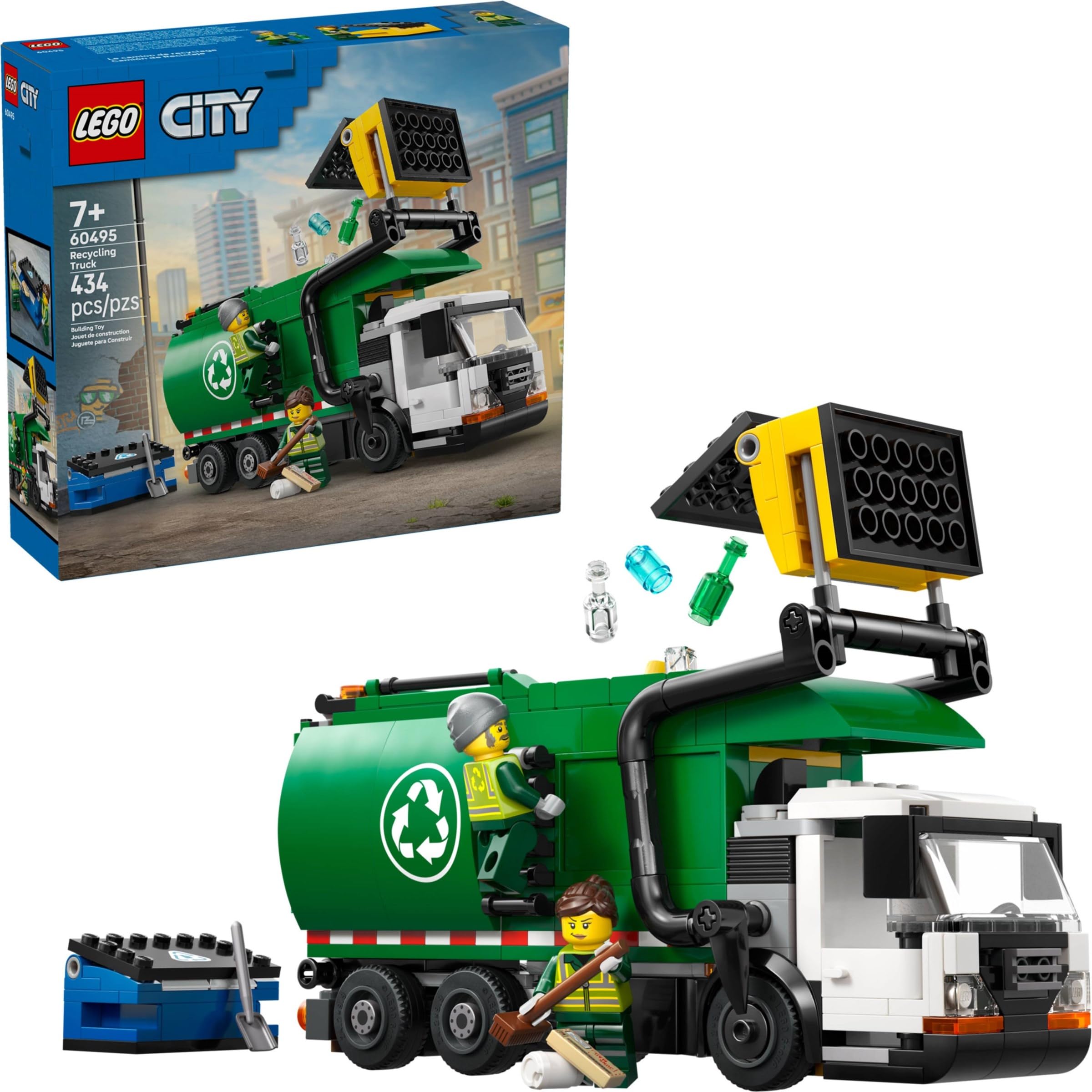 City Recycling Truck Toy - Building Set for Boys & Girls, Ages 7+ - Trash Truck Toy W/Gar…