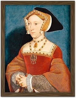 Holbein Younger Portrait Jane Seymour Queen England Painting Artwork Framed Wall Art Print 18X24 Inch