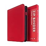 Vault X 9 Pocket Trading Card Zip Binder, 360 Cards, Premium Exo-Tec Album Material, 20 Side-Loading Pages, Folder for Collectible Games, Sports, TCG (Red)
