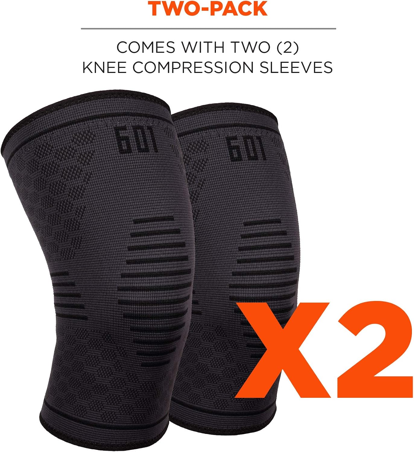 Ergodyne ProFlex 601 Knee Compression Leg Sleeve Support for Men and Women Black Small