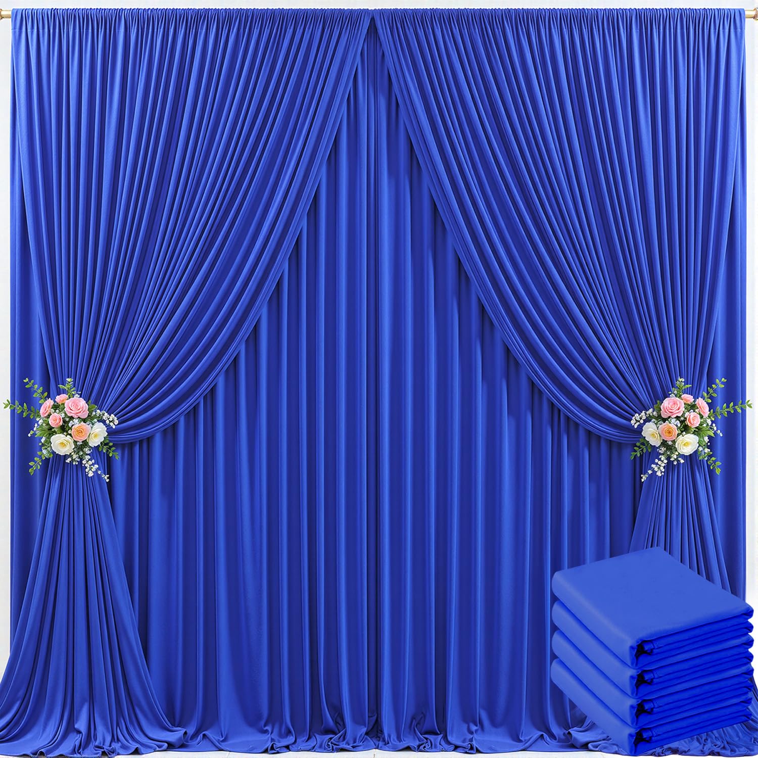 40ft x 10ft Ivory Backdrop Curtain for Wedding Ivory Wrinkle Free Backdrop Drapes Panels for Parties Baby Shower Bridal Shower Birthday Photo Photography Polyester Fabric Background Decoration — view 23