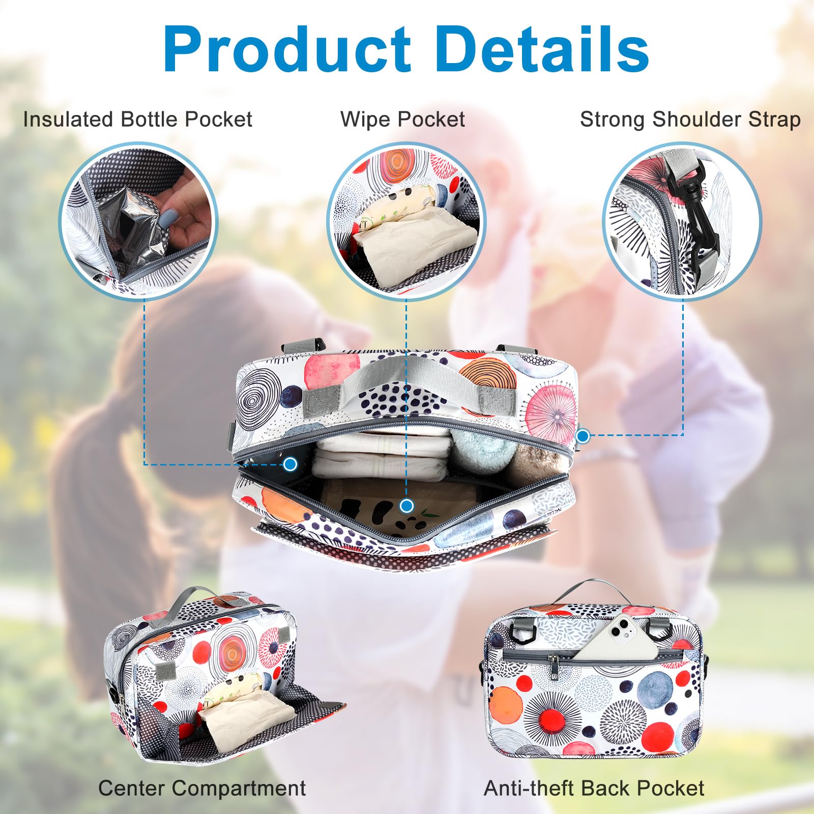 Accmor Organiseur universel pour poussette avec poche isotherme pour porte-gobelet, double usage, grande capacité, accessoires pour poussettes Uppababy, Doona, Nuna