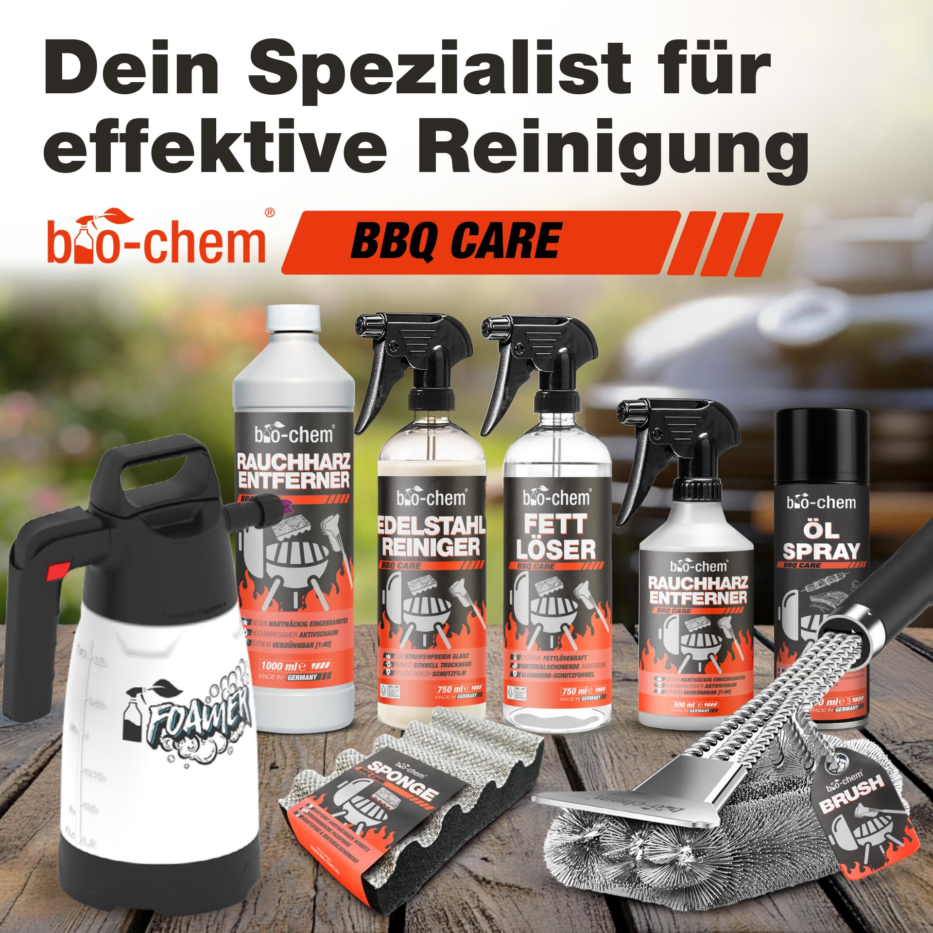 bio-chem Edelstahlreiniger Pflegespray 750ml | Für Küche, Haushalt und Grill aus Edelstahl, Aluminium sowie Chrom