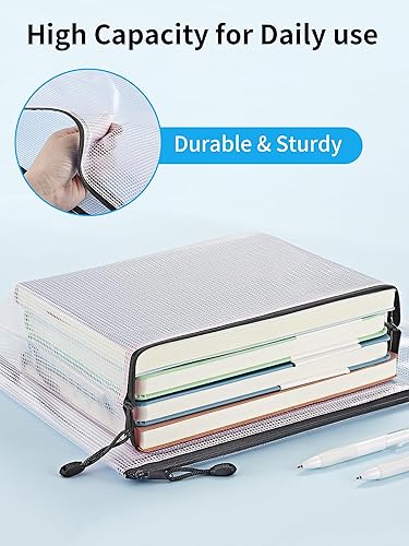 Miniatura 5 de JARLINK Paquete de 18 tamaños de bolsa de malla con cremallera, impermeable, bolsa de documentos multiusos para suministros de oficina, cosméticos