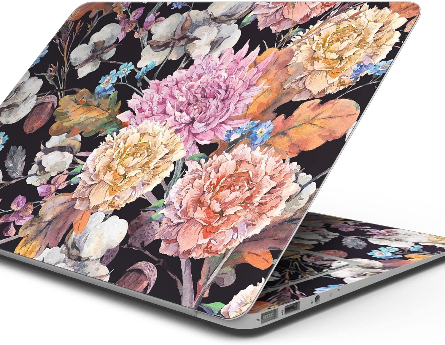 DesignSkinz - Summer Watercolor Floral v1 - Full-Body Wrap Protective Decal Skin Kit Compatible with MacBook 14" Pro M1 (A2442)