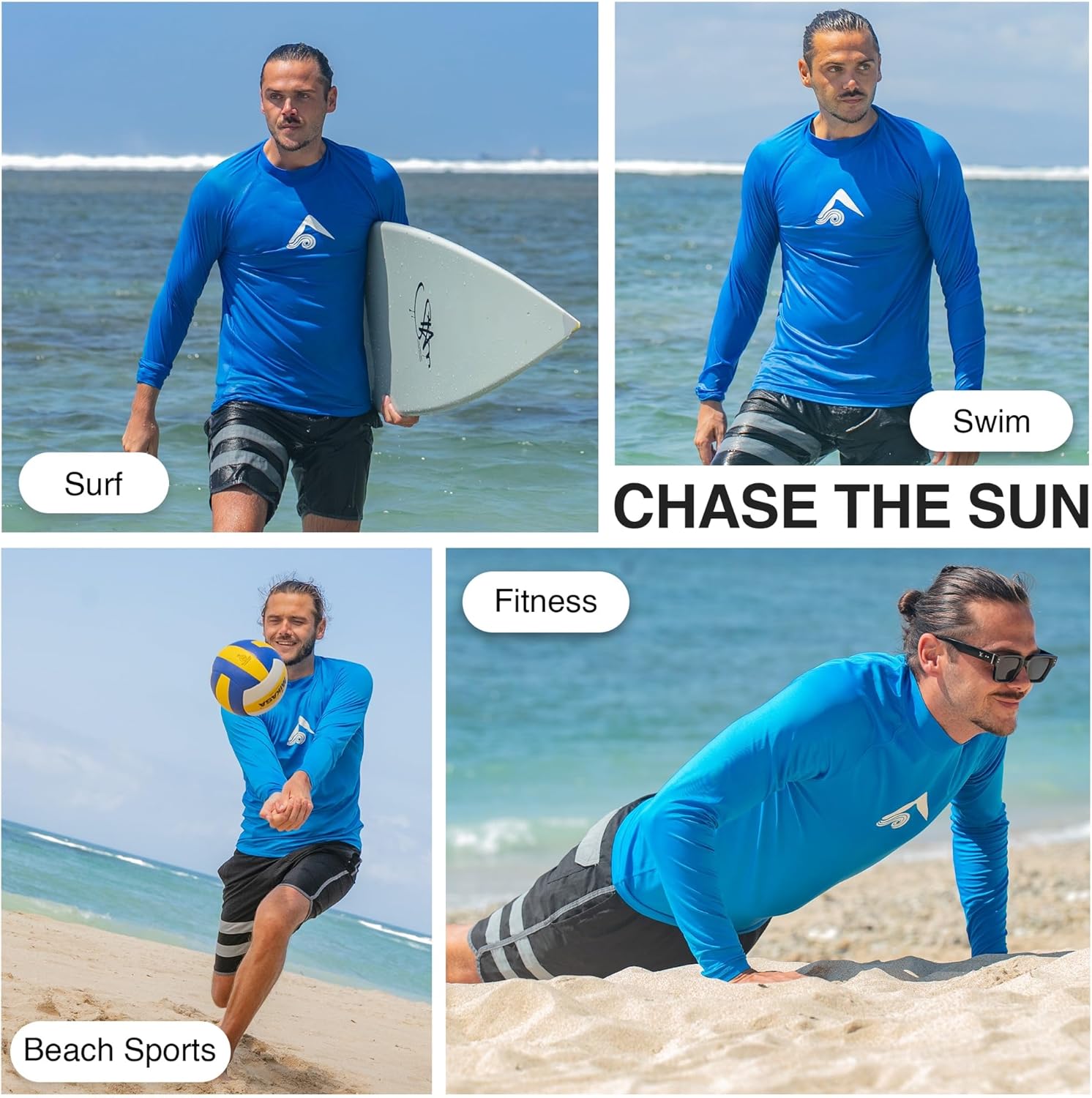 Kanu Surf Platinum Rashguard UPF 50+ Sun Protection Long Sleeve Swim Shirts for Men-Premium Rash Guard for Men