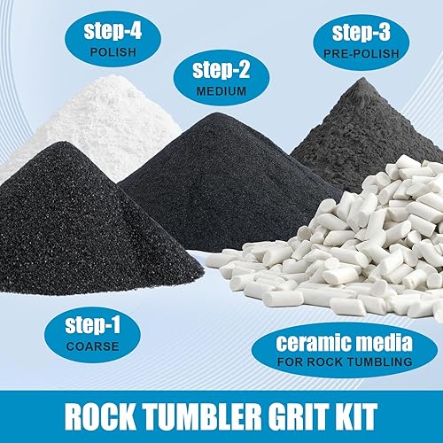 Miniatura 3 de Juego de recambio de arena y pulido de 4.5 libras, 4 pasos profesional para desbloquear impresionantes piedras pulidas. Ideal para National