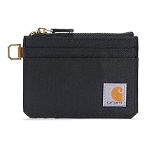 Carhartt Portafoglio da donna, in pelle robusta e tela da donna, disponibile in diversi stili e colori, portafoglio in nylon con cerniera (nero), taglia unica