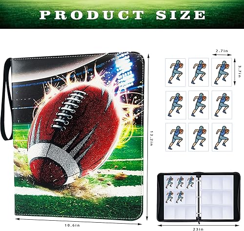 Miniatura 2 de Carpeta para tarjetas de fútbol de 900 bolsillos tarjetero para coleccionistas álbum de tarjetas coleccionables de 9 bolsillos con 50 fundas