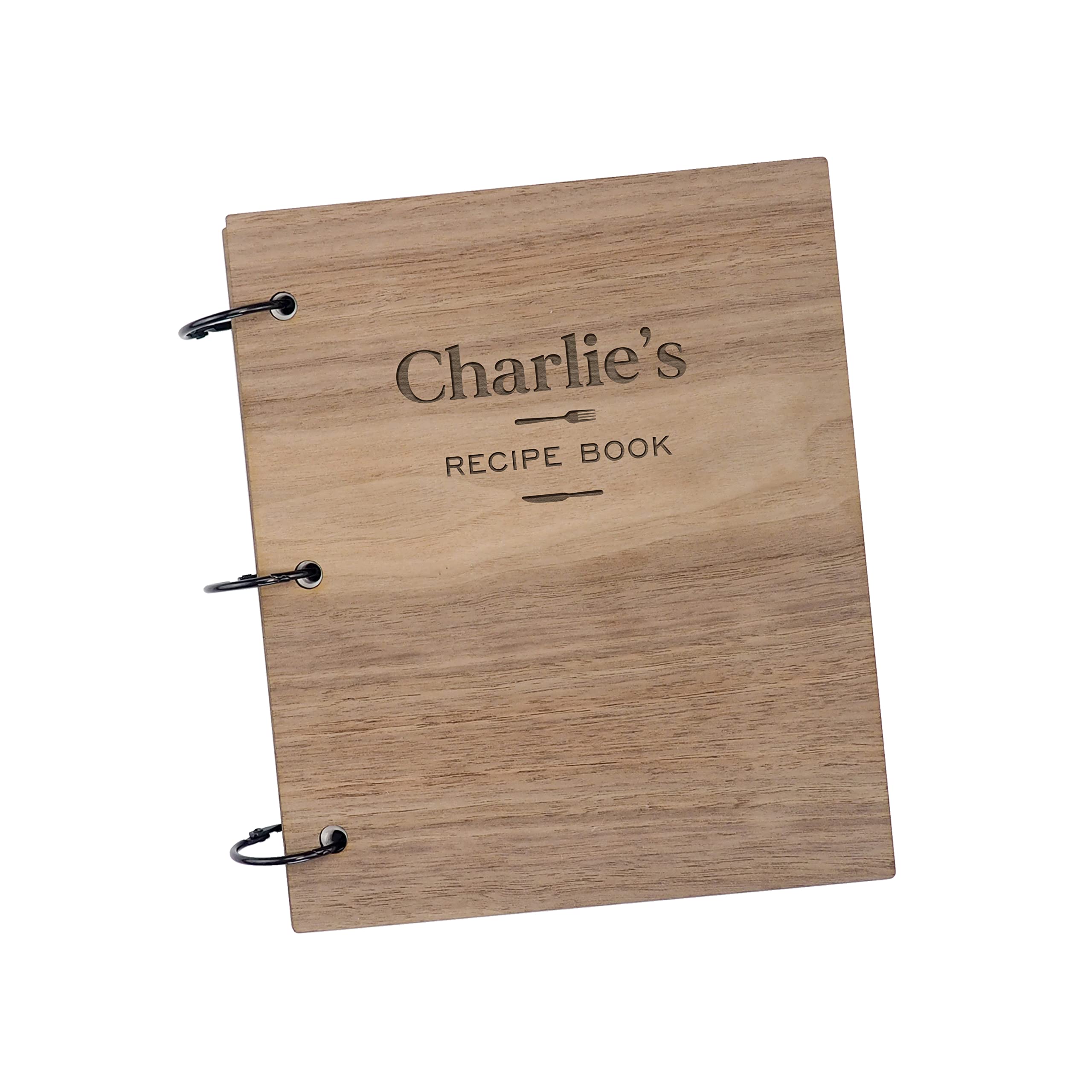 Personalised Engraved Cookbook For Him | Cooking Gift for Him Her | Birthday Gift for Cooking Lover | Cookbook Binder | Custom Recipe Book for Own Recipes (50 pages, Walnut)