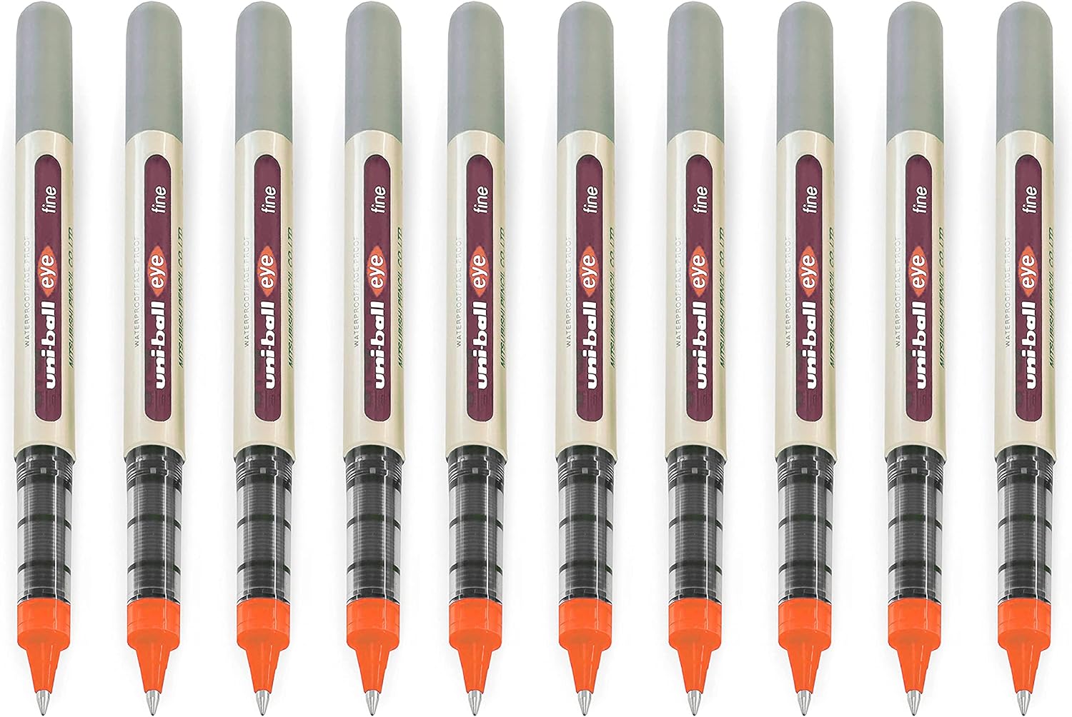uni-ball EYE - UB-157E Rollerball Pens - 0.7mm Nib - Orange - Pack of 10, 1 count (Pack of 10)