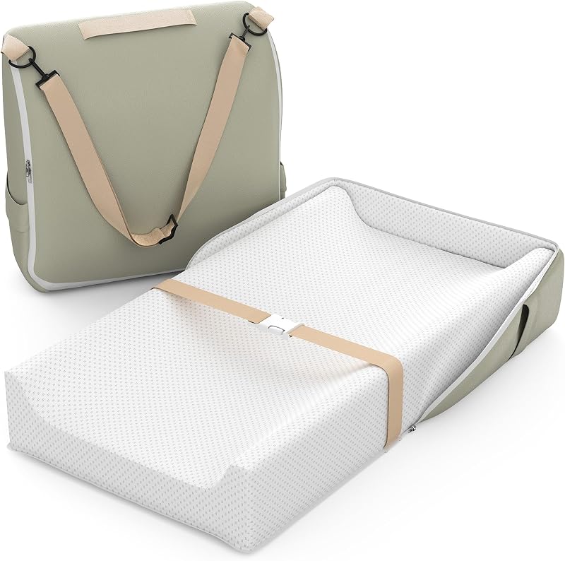 Baby Changing Pad, Portable Travel Diaper Mat with Waterproof Lining, Converts to Backpack for Gas Station & Airplane, Non-Slip Leather Base fits Dresser Top, 31" Large Station