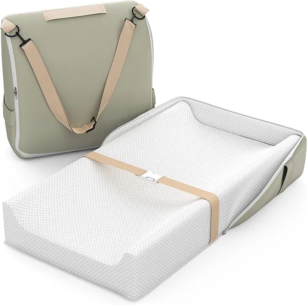 Sofoliana Baby Changing Pad, Portable Changing Pad with Waterproof Lining, Converts to Backpack for Easy Travel, Leather Surface and Cotton Changing Table Pads for Dresser Top