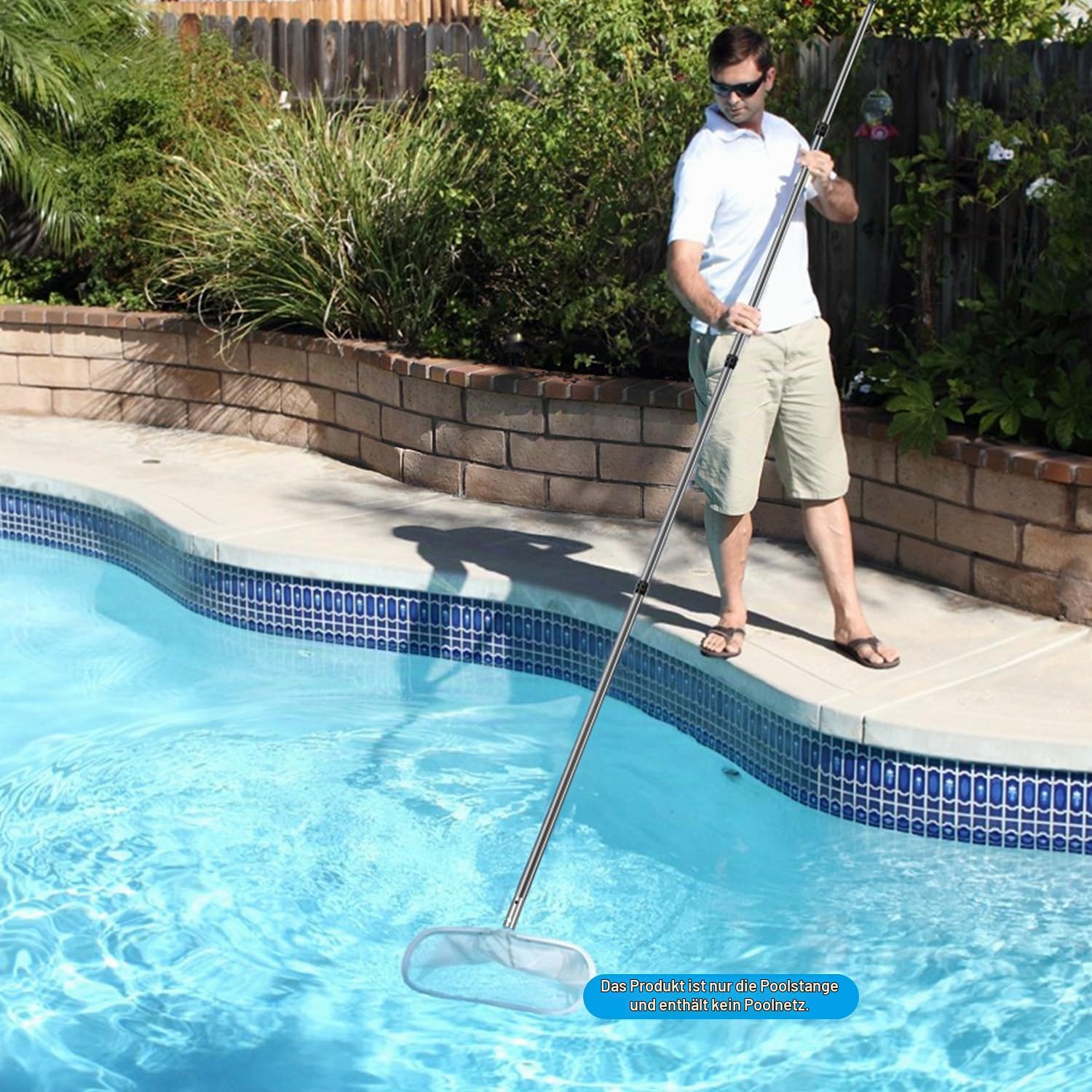 Pool Teleskopstange Kohlefaser, Poolstange einstellbar von 1,12m bis 3,65m