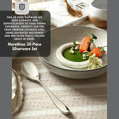 Miniatura 4 de Juego de cubiertos para 6 personas  Juego de cubiertos de acero inoxidable 1810  Acabado de espejo, resistente, apto para lavavajillas, elegante y