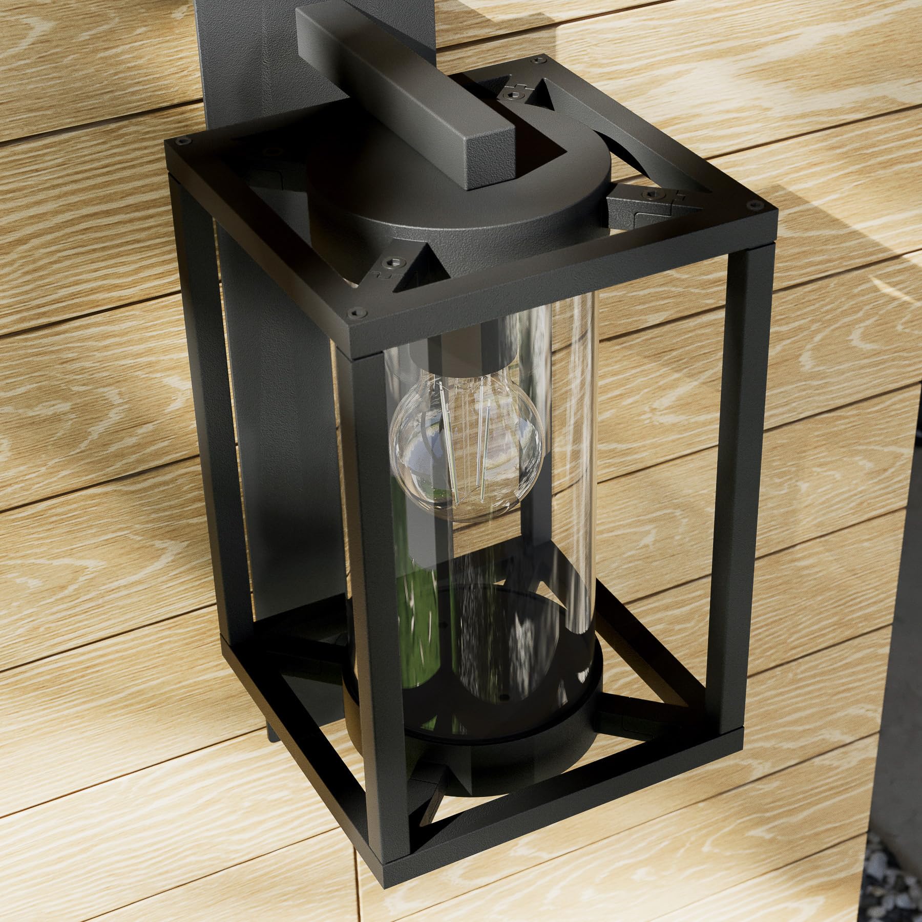 Lucande Wandlampe aussen mit Bewegungsmelder, Aussenwandleuchte spritzwassergeschützt IP44 1xE27 max. 60W ohne Leuchtmittel Außenleuchte