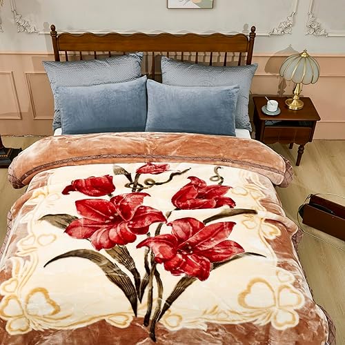 Miniatura 2 de Manta pesada de visón coreano de 9 libras, sedosa suave y cálida, estilo coreano, tamaño Queen de 77 x 90 pulgadas, 9 libras, 2 capas, reversible,