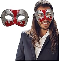 Vista 32 de Masquerade Mask For Men - Antique Look Mask for Halloween, Venetian Party, Masquerade Party, Mardi Gras, & Prom Azul / dorado medio cuadros