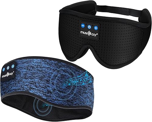 MUSICOZY Auriculares deportivos Bluetooth para dormir, auriculares inalámbricos para dormir, máscara de ojos para dormir de lado, entrenamiento,