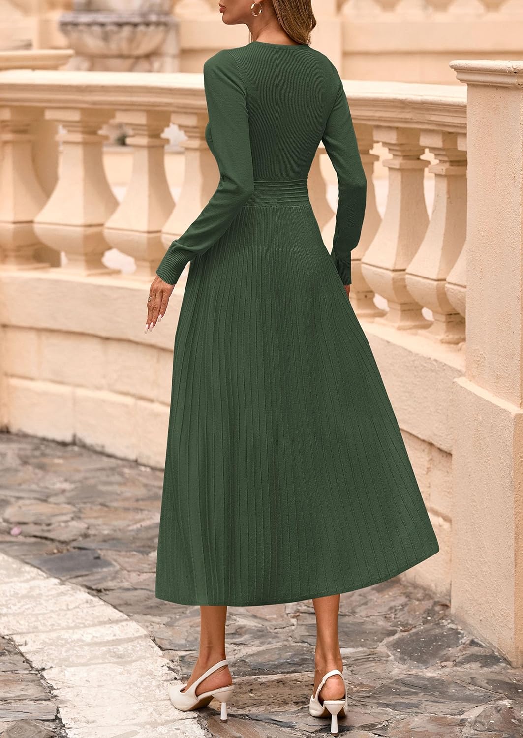 PRETTYGARDEN Womens Sweater Dress 2026 Long Sleeve Elegant Knit A Line Fall Wedding Guest Cocktail Midi Winter Dresses - Image 5