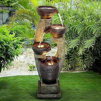 Naturefalls 40" Tall Outdoor Water Fountain with LED Lights