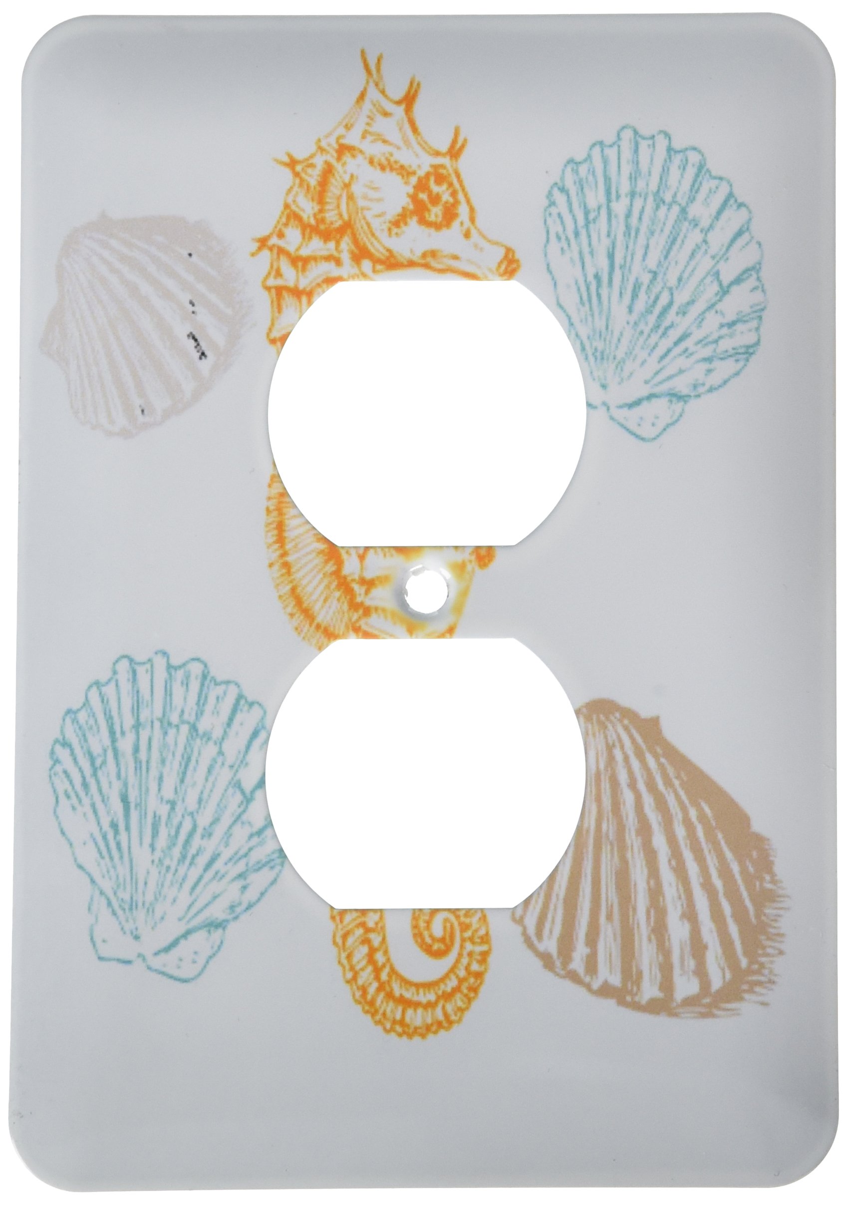 Cache 2 prises Orange Seahorse lsp_109875_6 par 3dRose LLC