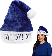 Nicky Bigs Novelties Adult Hanukkah Oy Vey Stocking Hat- Holiday Hanukkah Hats - Blue and White Santa Christmas Hat, One Size