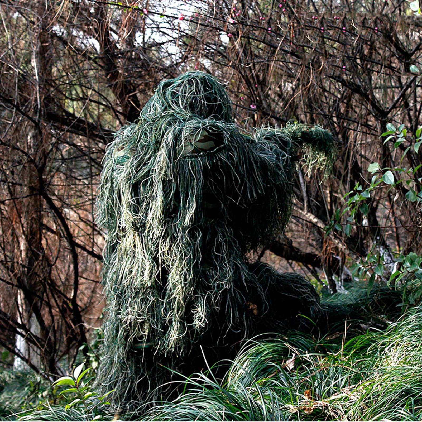 Maizoon 5 en 1 Traje Ghillie 3 Estilos de Ropa de Camuflaje Ideales para la Caza Militar Francotirador Airsoft y Paintball
