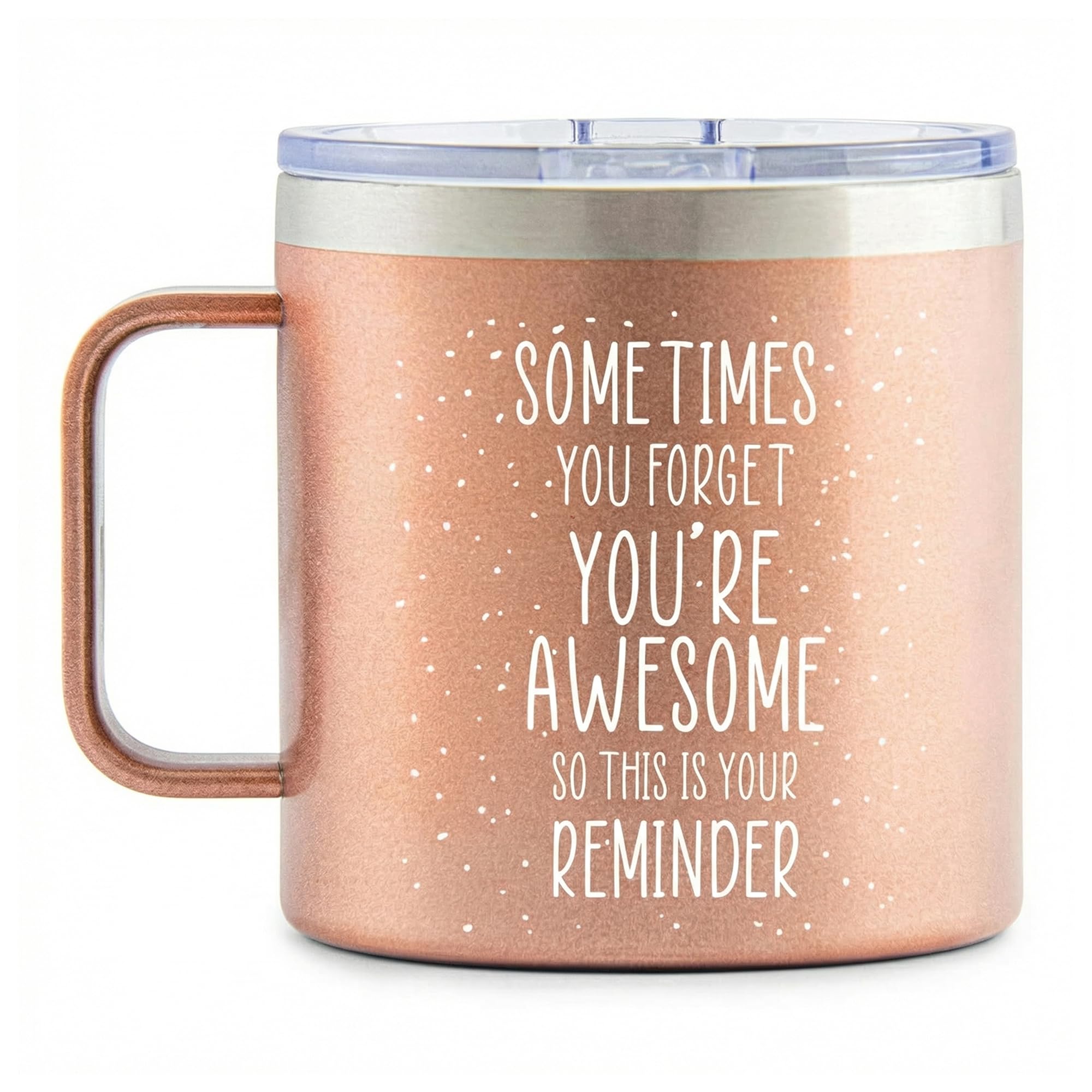 KLUBI Gift for Wife or Birthday Gifts for Mom From Daughter Sometimes You Forget You Are Awesome Gifts for Women 14oz Rose Gold Mug Women Who Have Everything Fun Teacher Appreciation