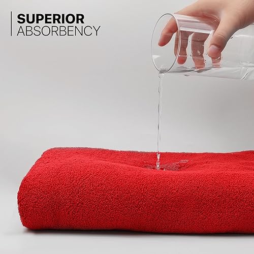 Miniatura 6 de MoNiBloom Juego de 4 toallas de baño 100% algodón para baño, hogar, hotel, spa, gimnasio, yoga, ducha, altamente absorbentes, ultra suaves, de