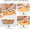 Tablas de cortar de bambú para cocina, set de madera de 3 con soporte | tablas de cortar de madera para cocina, set de tablas grandes de 14"x10" con canal de jugo, para carne, verduras y pan 3