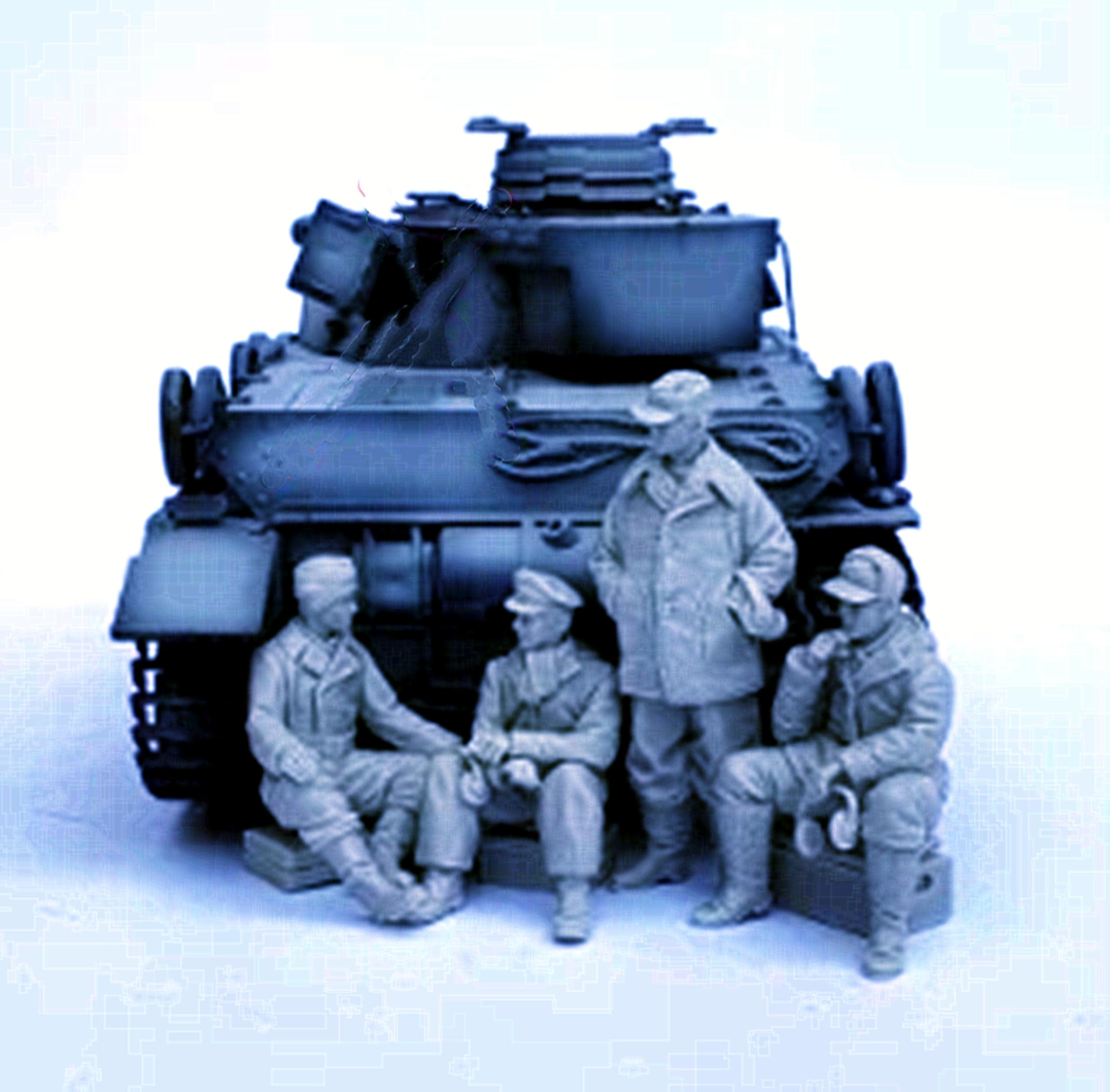 TRUEGRIS 1/35 WWII German Tank Soldier Resin Model Kit Unpainted and Unassembled (4 people, no tank) //k5w3J3