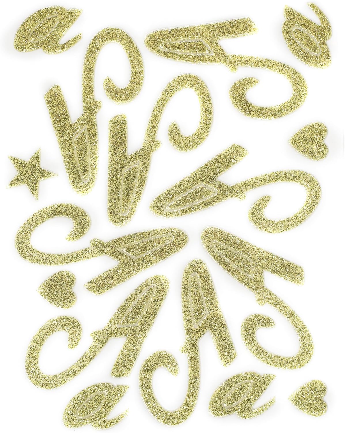 Floral Accessories - Script Characters Std - Letters & Numbers Rd, Gold, Std, 1 Piece