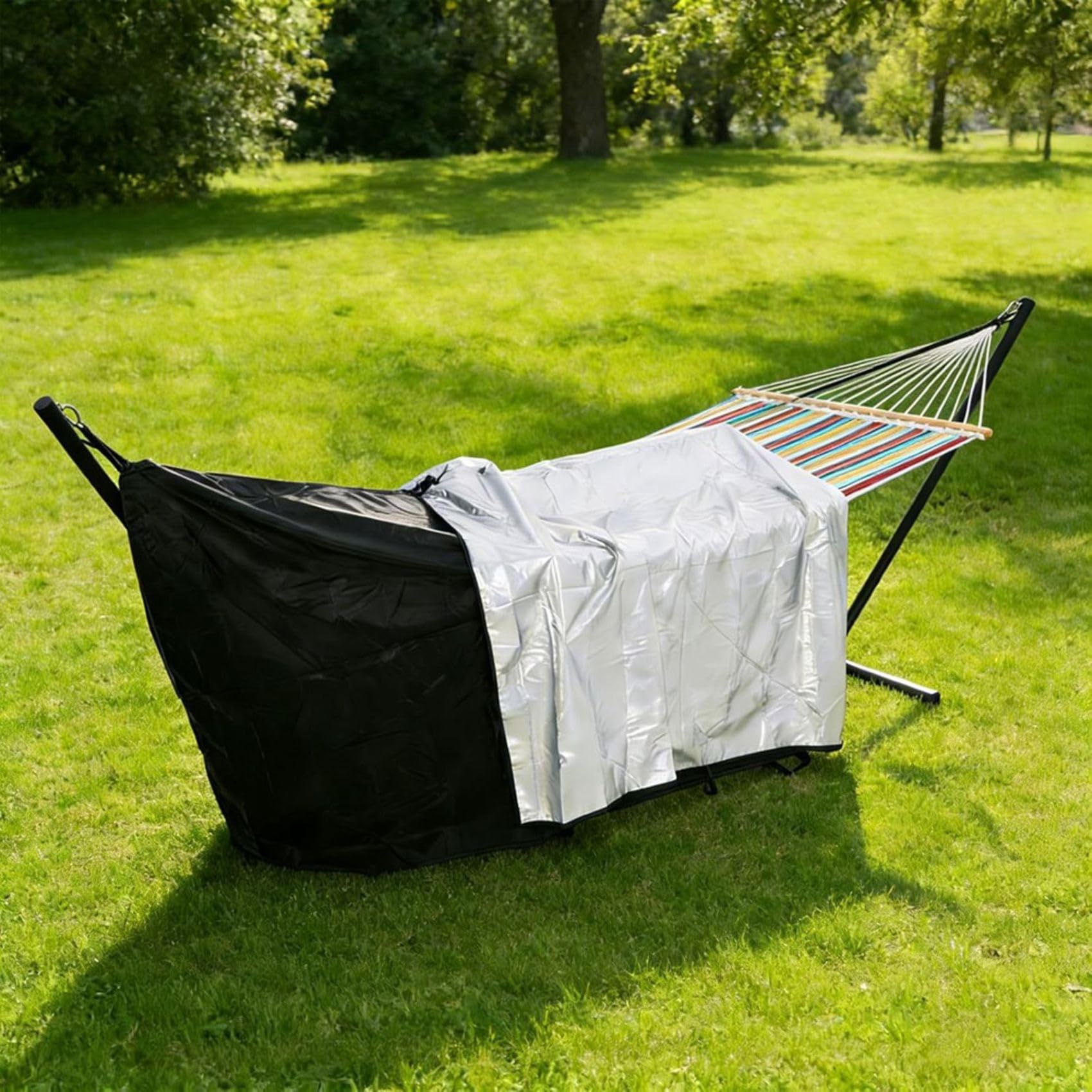Housse de Hamac Protectrice Extérieure avec Boucles de Sécurité, Sangles et Corde Élastique, Housses de Support de Hamac Robustes.