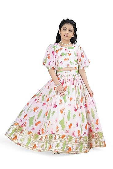 Fashion Dream Girls Tabby Silk Digitally Printed Readymade Lehenga Choli