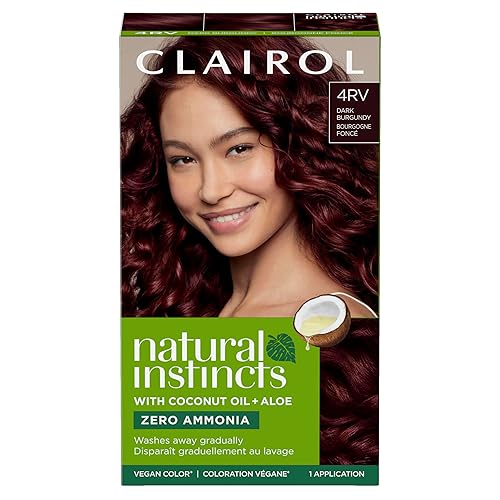 Clairol Natural Instincts - Tinte semipermanente para el cabello, color borgoña oscuro 4RV, 1 unidad