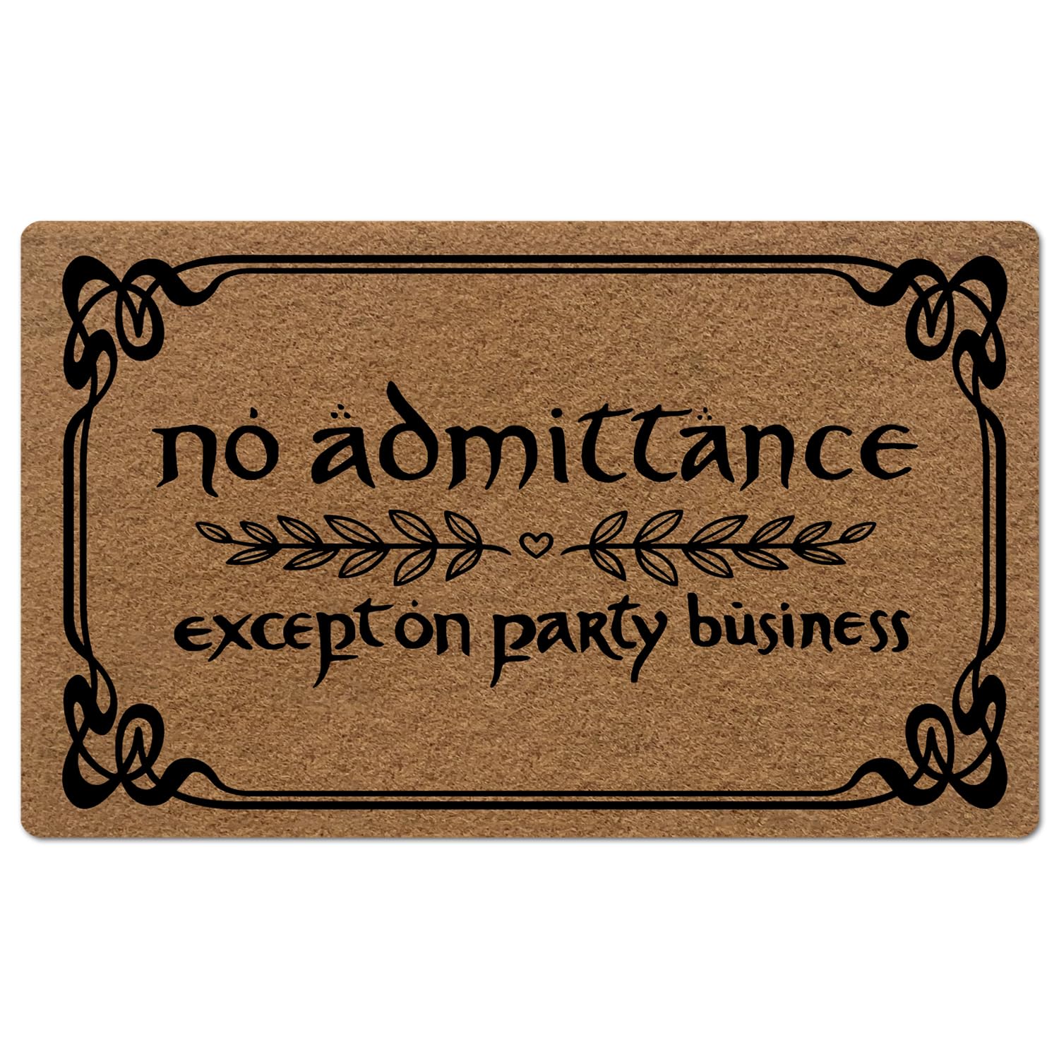 BinHang Indoor Doormat for Entryway, Front Back Door Mat No Admittance Except On Party Business Rubber Backing Low-Profile 30X18 Inch