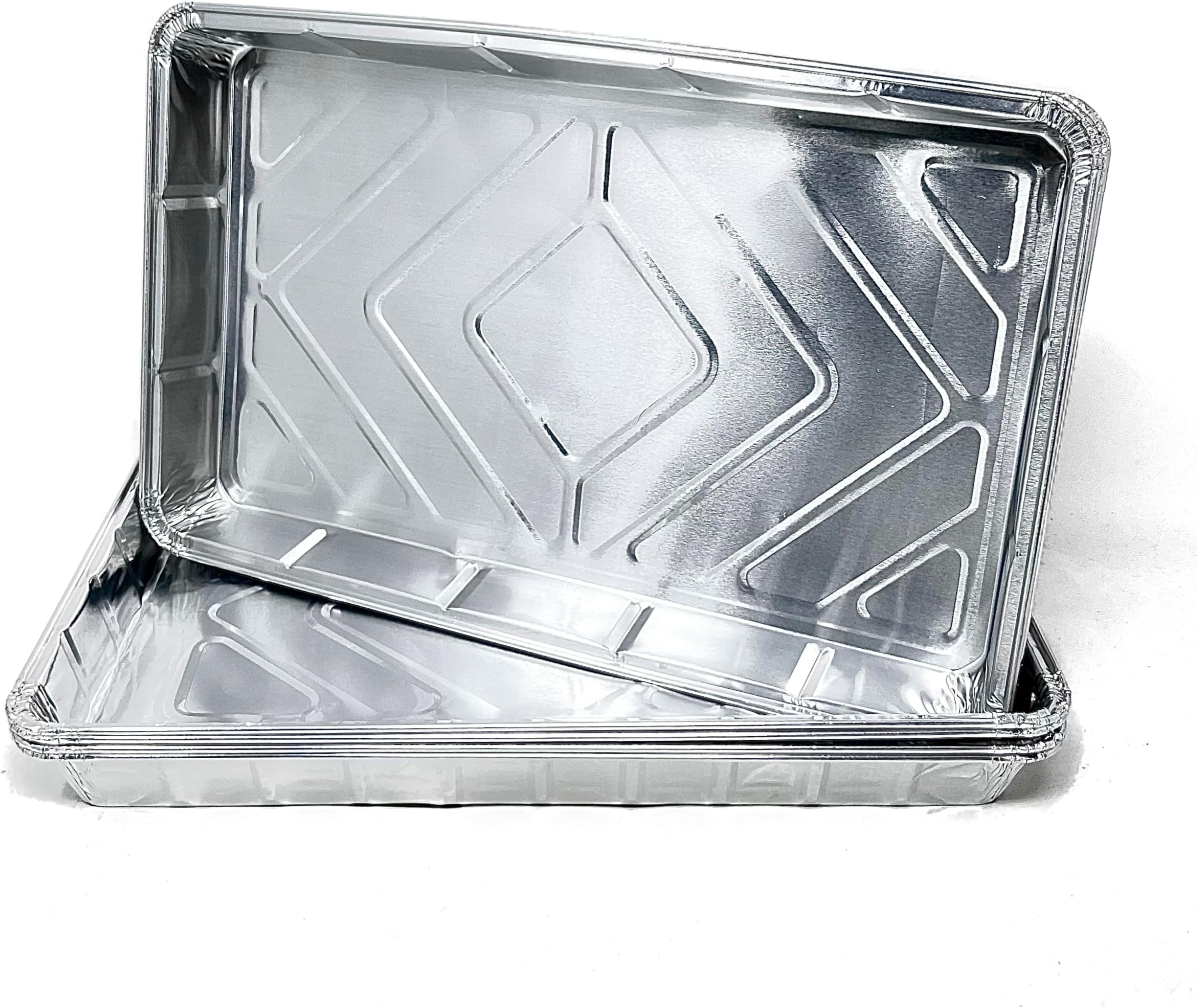 25 Large Foil Tray Bake Containers Aluminium Christmas Turkey Roasting Recyclable 12 x 8 Includes 2 Free 21" Disposable Piping Bags!