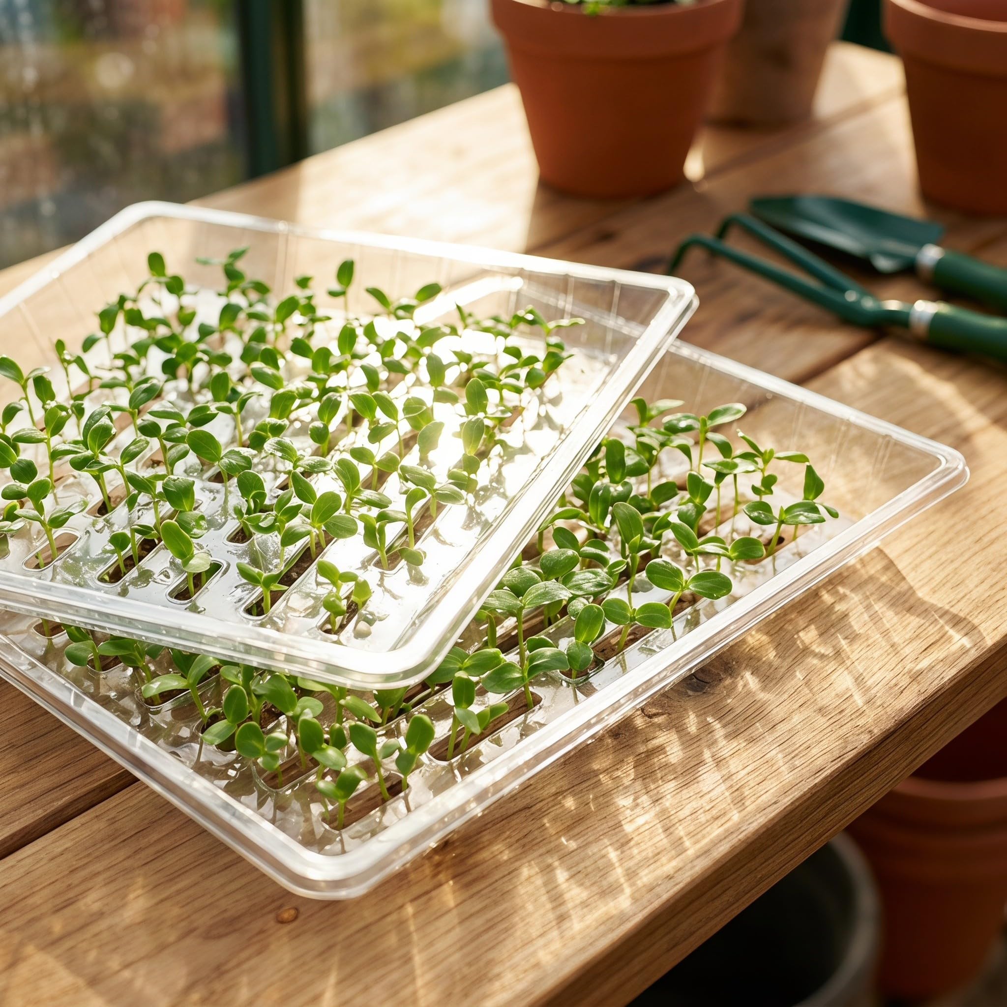 Lurrose 5 bandejas para semilleros, bandejas de propagación de Plantas de 1 | Bandeja de plástico para germinación y propagación de semillas para jardín, plantación, plántulas, tierra y horticultura hidr