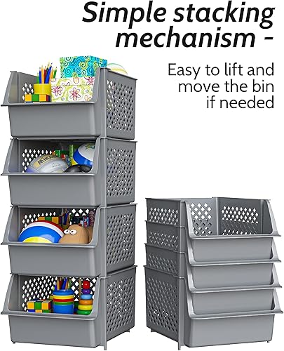 Miniatura 25 de TidyFriend - Contenedores apilables de almacenamiento para despensa, paquete de 8 contenedores apilables para organizar alimentos, cocina